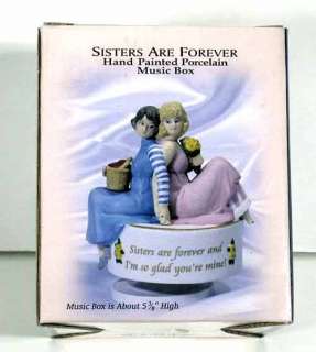 Hand Painted Porcelain Music Box Sisters Are Forever  
