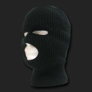 New Black Three 3 Hole Braided Knit Ski Snowboard Winter Face Mask 