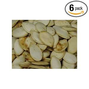 Whole Pumpkin Seeds Unsalted (Dry Roasted)   6 Pack (3.5 Oz Bags)