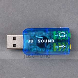 3D surround sound card soundcard Audio USB Adapter  