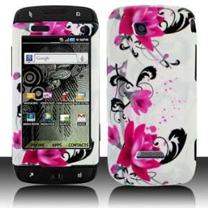 Red Pink Flower with White Snap on Hard Skin Shell Protector Faceplate 