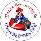 Mario Kart SUPER Personalized favor stickers personalized Birthday 