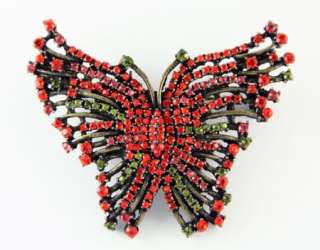NEW RED BUTTERFLY RUCINNI SWAROVSKI CRYSTALS PIN BROOCH  
