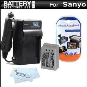  Battery And Charger Kit For Sanyo VPC SH1 High Definition 