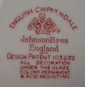Three ENGLISH CHIPPENDALE BREAD PLATES Johnson Bros   AS IS (O)