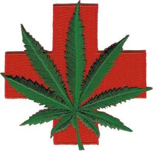  Novelty Iron on   Weed Medical Red Cross Marijuana Pot 