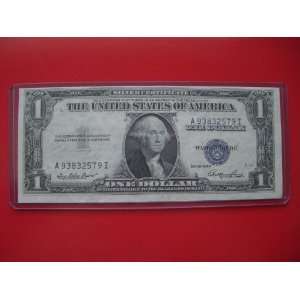 1935 E $1 Silver Certificate One Dollar Blue Seal Bill Note A 93832579 
