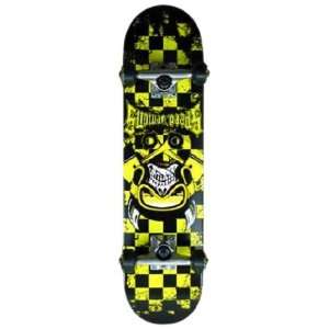  Speed Demon Skull Check Mini Complete Skateboard (Yellow 