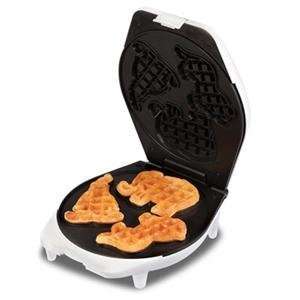   Waffle Maker Makes 3 Animal Shapes in Easy to Clean Non stick Surface