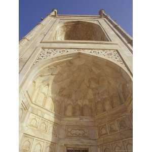 Taj Mahal Giant Archway with Pietra Dura Marble Inlay and Carving 