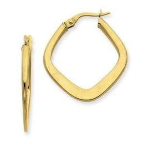   14k 2.3mm Polished Tapered Square Hoop Earrings   JewelryWeb Jewelry