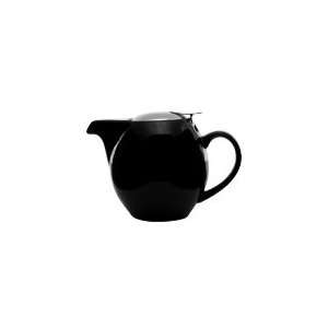    Style Teapot w/ Lid & Infuser Basket, Black Ceramic