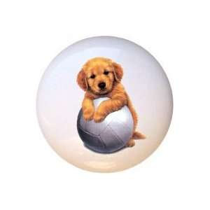  Volleyball Puppy Dog Dogs Drawer Pull Knob: Home 