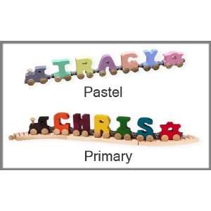  Wooden Five Letter Name Train With Engine & Caboose Toys 